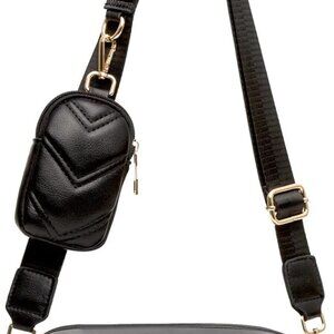 Chevron Quilted Small Crossbody Bag with Coin Pouch Women Square Camera